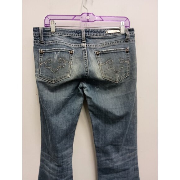 VTG Y2K Rerock For Express Womens Bootcut Jeans Size 8L Blue Faded Streetwear - Picture 8 of 12